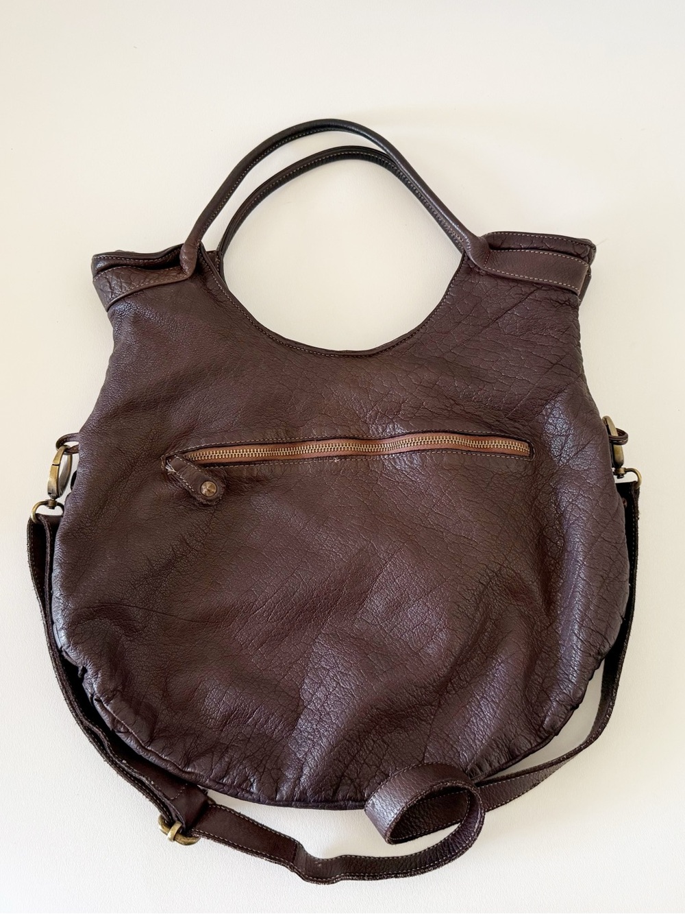 Civico 93 Bag Woven Leather Hobo Saddle Chic Boho Brown Medium - Picture 2 of 11